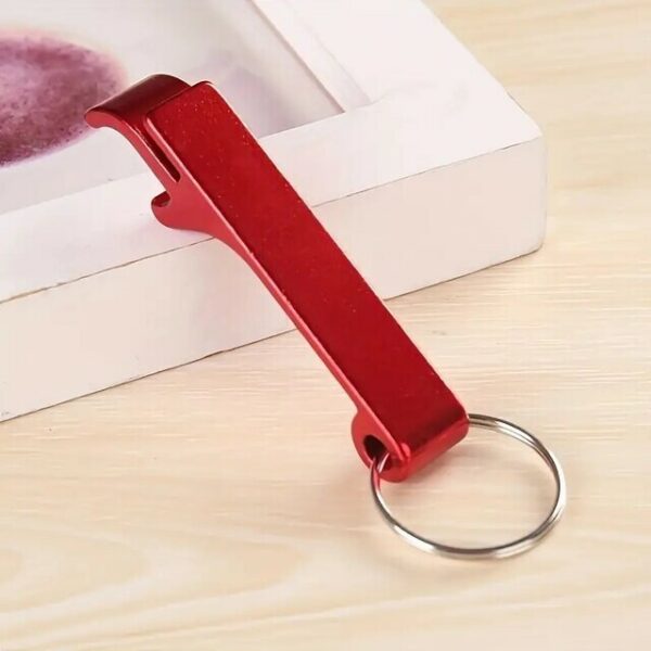 Ouvre-bouteille de bière en métal portable, mini ouvre-bouteille, porte-clés, outil de bar, cadeaux de faveur de fête, document – Image 2