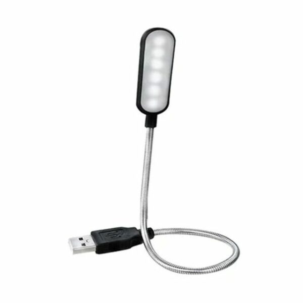 Mini lampe de lecture portable USB LED, lampe de table flexible, 6LED, batterie externe, ordinateur PC – Image 2