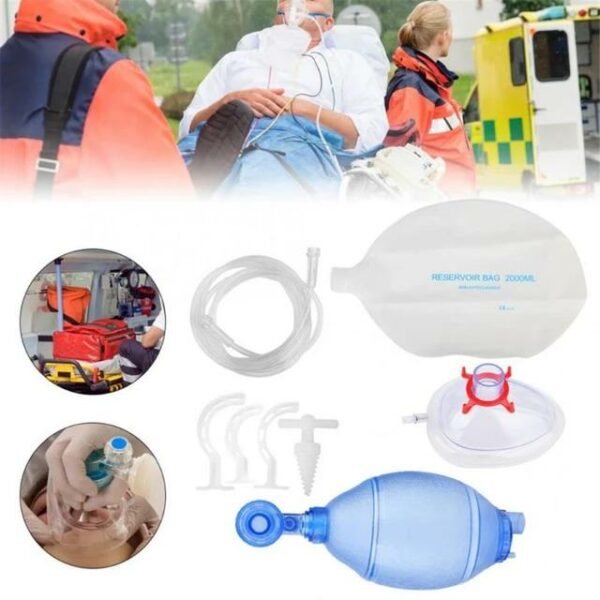 Sac d'ambu en PVC pour adultes/enfants/nourrissons, dispositif de respiration Simple, Kit de premiers secours avec Tube à oxygène – Image 2