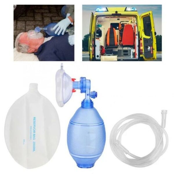Sac d'ambu en PVC pour adultes/enfants/nourrissons, dispositif de respiration Simple, Kit de premiers secours avec Tube à oxygène – Image 4