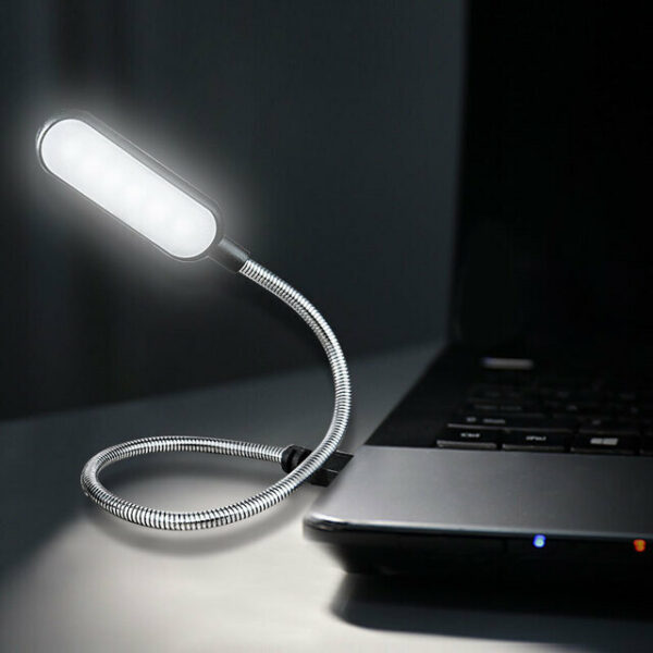 Mini lampe de lecture portable USB LED, lampe de table flexible, 6LED, batterie externe, ordinateur PC