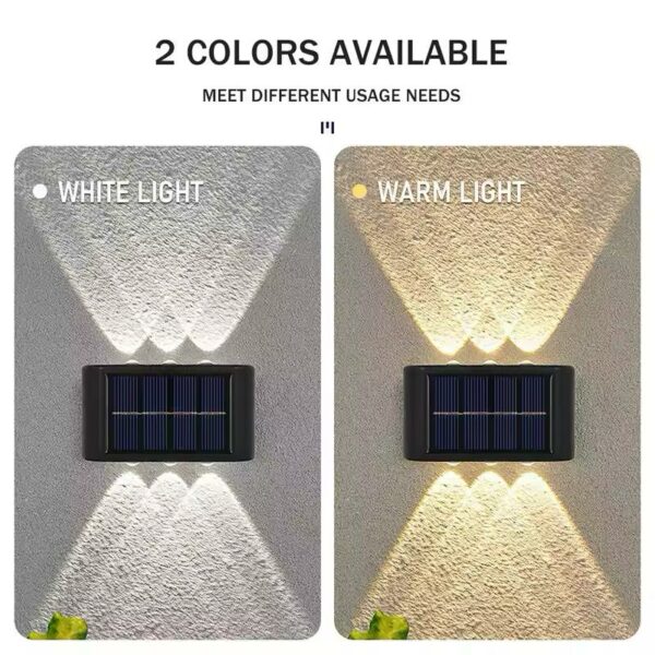 Applique Murale Solaire Étanche à 2/6/10 LED, Luminaire d'Nik, Idéal pour un Jardin, une Cour ou un Carport – Image 4