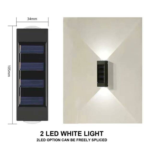Applique Murale Solaire Étanche à 2/6/10 LED, Luminaire d'Nik, Idéal pour un Jardin, une Cour ou un Carport
