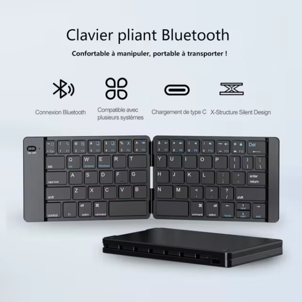 Mini clavier pliable sans fil Bluetooth – Image 3