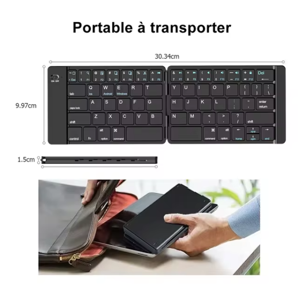Mini clavier pliable sans fil Bluetooth – Image 2